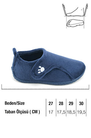 Gezer Kışlık Erkek Çocuk Rahat Taban Cırt Cırtlı Ayarlanabilir Ev Okul Kreş Panduf Ayakkabı