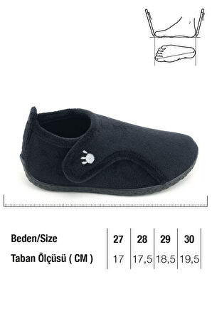 Gezer Kışlık Erkek Çocuk Rahat Taban Cırt Cırtlı Ayarlanabilir Ev Okul Kreş Panduf Ayakkabı