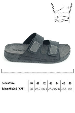 Gezer Yazlık Erkek Suni Deri Rahat İç Taban İki Cırtlı Kemer Ayarlanabilir Günlük Terlik