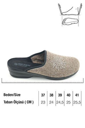 Gezer Kadın Kışlık Ev Bahçe Yüksek Topuk Terlik
