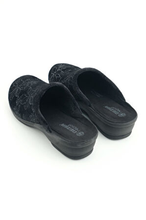 Gezer Kadın Kışlık Rahat  Yüksek Taban Nakışlı Tasarım Ev Bahçe Terlik