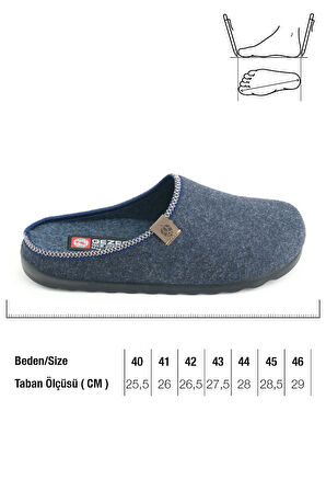 Gezer Erkek Kışlık Keçe Rahat İç Taban PU Alt Taban Ev Bahçe Gondol Terlik