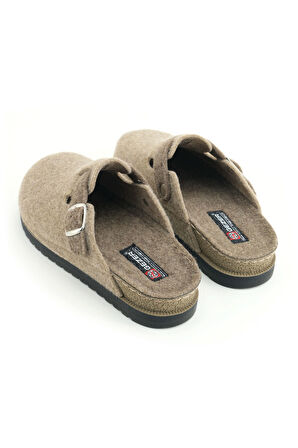 Gezer Kadın Kışlık Rahat Taban Tek Toka Ayarlanabilir Keçe Ev Bahçe Terlik