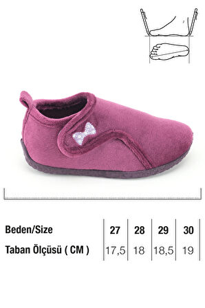 Gezer Kışlık Kız Çocuk PVC Rahat Taban Cırt Cırtlı Ayarlanabilir Ev Okul Kreş Panduf Ayakkabı