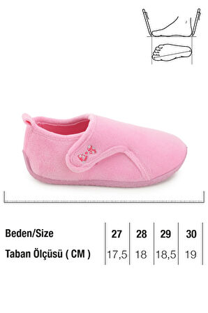 Gezer Kışlık Kız Çocuk PVC Rahat Taban Cırt Cırtlı Ayarlanabilir Ev Okul Kreş Panduf Ayakkabı