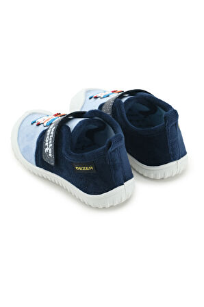 Gezer Erkek Çocuk Kışlık PVC Rahat Taban Tek Cırt Cırtlı Ayarlanabilir Kemer Ev Okul Kreş Panduf Ayakkabı