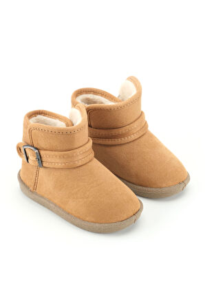 Gezer Kız Çocuk Kışlık Boğazdan Peluşlu Tek Kemer Cırt Cırtlı Ayarlanabilir PVC Rahat Taban Ev Bahçe Okul Kreş Kısa Bot