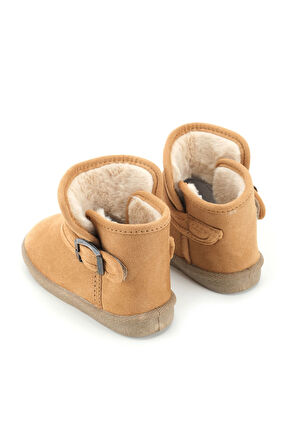 Gezer Kız Çocuk Kışlık Boğazdan Peluşlu Tek Kemer Cırt Cırtlı Ayarlanabilir PVC Rahat Taban Ev Bahçe Okul Kreş Kısa Bot