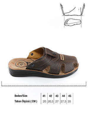 Gezer Yazlık Erkek Çıtçıtlı Ayarlanabilir  Terlik-Sandalet