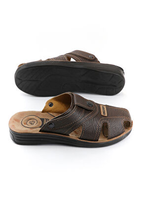 Gezer Yazlık Erkek Çıtçıtlı Ayarlanabilir  Terlik-Sandalet
