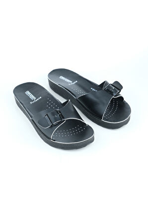 Gezer Yazlık Tek Toka Renkli Şerit Kadın Terlik