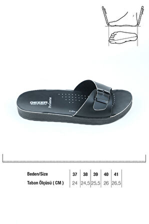 Gezer Yazlık Tek Toka Renkli Şerit Kadın Terlik