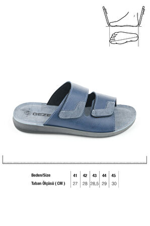 Gezer Yazlık Cırtlı Ayrlanabilir Suni Deri Rahat Taban Erkek Terlik
