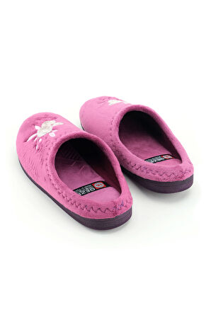 Gezer Kadın Kışlık PU Rahat Taban Nakışlı Tasarım Ev Bahçe Terlik