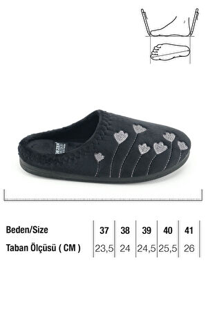 Gezer Kadın Kışlık PU Rahat Taban Nakışlı Tasarım Ev Bahçe Terlik