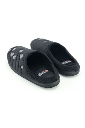 Gezer Kadın Kışlık PU Rahat Taban Nakışlı Tasarım Ev Bahçe Terlik