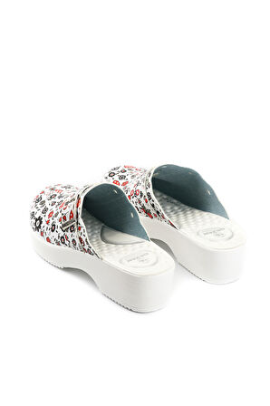 Gezer Yazlık Çiçek Kalp Desenli Comfort Sabo Kadın Terlik