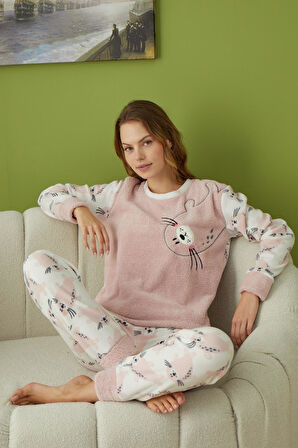 Pijamood 6037 Pembe Kadın Pijama Takımı 