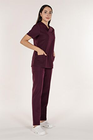 Mürdüm Kadın Medikal Doktor Hemşire Forma Cerrahi Yaka Takım