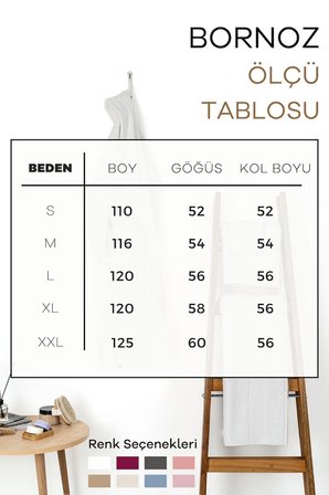 Minerva | %100 Pamuk Kadın / Erkek Unisex Bornoz