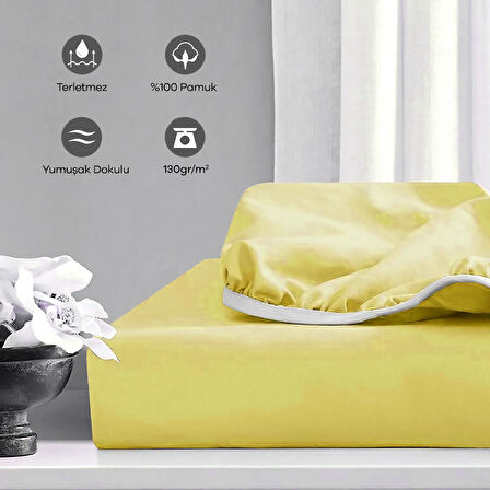 Soley | Jersey | %100 Pamuk Tek Kişilik 100 x 200 Lastikli Çarşaf