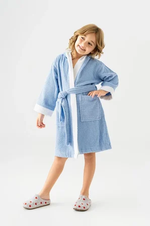 Pueri | %100 Pamuk Unisex Çocuk Bornozu