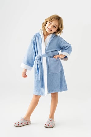 Pueri | %100 Pamuk Unisex Çocuk Bornozu