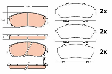 Honda On Fren Balatası Honda Cr-V 1.6 I-Dtec 15> (disk Capı 315mm) - Trw Gdb3581