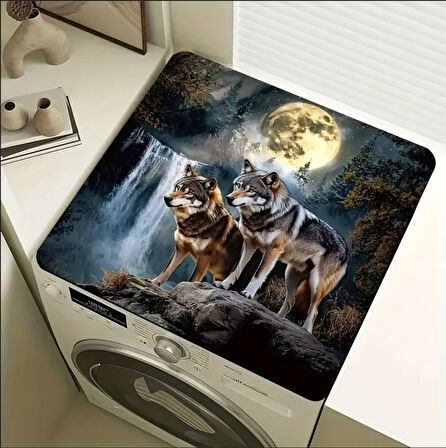 55 CM x 45 CM KURT VE AY IŞIĞI TASARIMI TEZGAH ÜSTÜ BULAŞIK KURUTMA MATI BULAŞIKLIK KURUTMA ÖRTÜSÜ