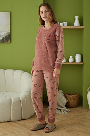 Pijamood 6049 Pembe Kadın Pijama Takımı 