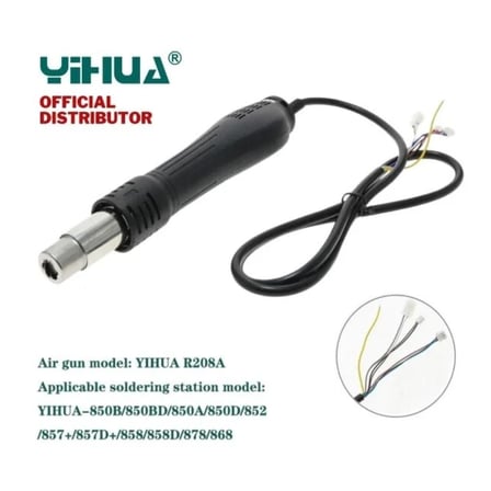 Sıcak Hava Üfleme Kolu Yihua 878D 898D 852 858 Uyumlu R208A Yedek Teknik Servis Parçası