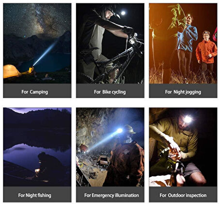 MİGHTY ŞARJLI 5 LED 18000 LÜMEN KAFA LAMBASI