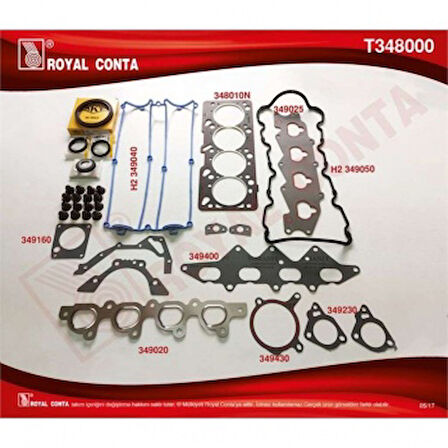 Ford Motor Takım Contası (keceli+subap Lastıklı) S,k,c Dahıl Mondeo I / II 2,0 16v 92>00 - Royal T348000