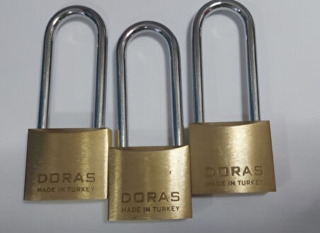 Doras Ersa 3'lü Set Pas Pirinç Asma Kilit 40 Mm