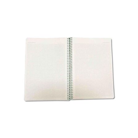 Lizy Dokulu Kapak 120 Yaprak Spiralli Kareli İvory Defter 17x24 cm Lacivert