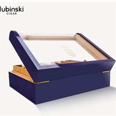 Lubinski Gastro Camlı Humidor Puro Kutusu Mor Lake 200s LB-001