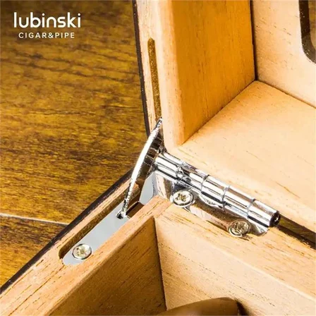 Lubinski Cedar Basic Camlı Puro Kutusu Humidor Slim Dijital Karbon 15s LB-024