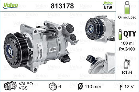 Psa Klima Kompresoru 2008 I-II-208-308 II-5008-508 II-Partner-Rifter-Berlingo-C3 Aırcross-C4 Picasso - Valeo 813178