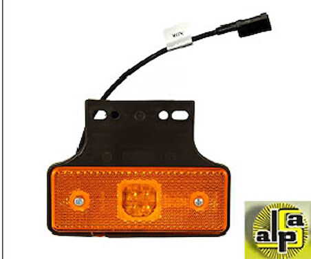 Unıversal Yan İşaret Lamba-24v Sarı Braketli 4 Ledli  Diş Bağlantı Tesisatlı - Varroc-3030m025y30a