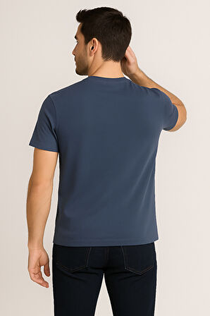 LACOSTE BİSİKLET YAKA T-SHİRT ÇAMUR MAVİSİ