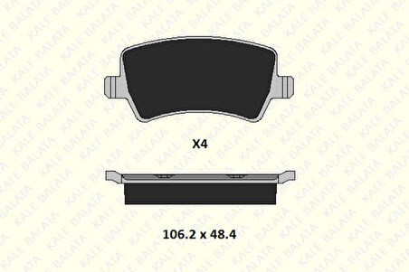 Ford Arka Fren Balatası  S-Max 09> 06> Galaxy III 06> / S60 10> S80 06> V60 V70 06> Xc60 08> Xc70 06> / R - Kale B 24496 169 14 Msh