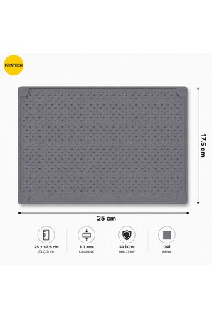 Profesyonel Isıya Dayanıklı Silikon Tamir Ve Bakım Matı Gri 25x17.5 Cm