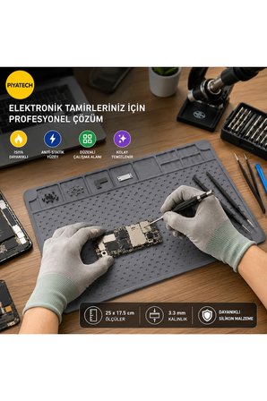 Profesyonel Isıya Dayanıklı Silikon Tamir Ve Bakım Matı Gri 25x17.5 Cm