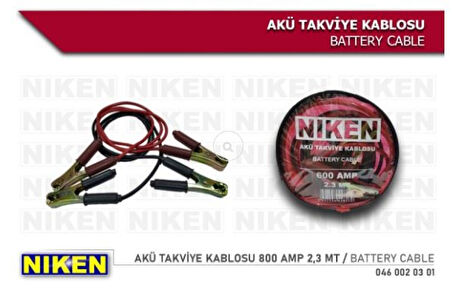 Unıversal Aku Takvıye Kablosu (takım) 2,3 Mt 800 Amper Cca - Niken 046 002 03 01