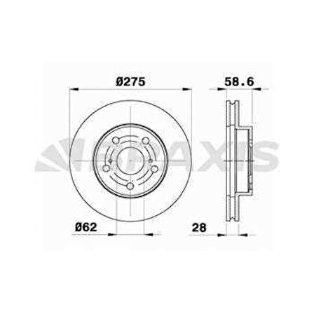 Toyota Ticarı On Fren Diski (aynası) Toyota Hilux Vigo 2.5 2005 2015 (275x5) - Braxıs Ae0758