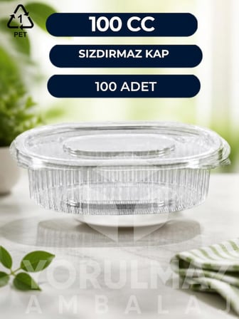 🥗 100 CC Oval Sızdırmaz Meze & Salata Kabı 100 Adet | Kullan At Kap