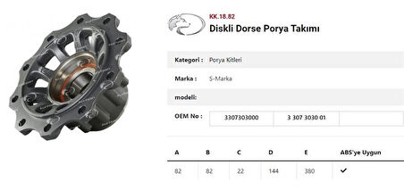 Dorse Truck Dingil Poryası Dorse Diskli E.m Model Skrb Saf Diskli Pilot - Kurtsan Kk.18.82