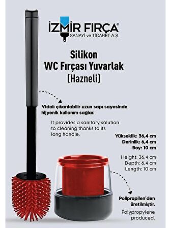 Izmir Fırça Silikon Wc Fırçası Yuvarlak (Hazneli)