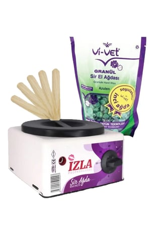 Izla Sir Ağda Makinesi + 250g Pudralı Soyulabilen Boncuk Ağda + Spatula Seti & Waxing Machine