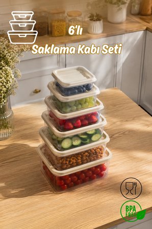 Porsima SA-645 6 Adet 12 Parça Derin Dondurucu Mikrodalga Saklama Kabı Erzak Saklama Kabı Seti